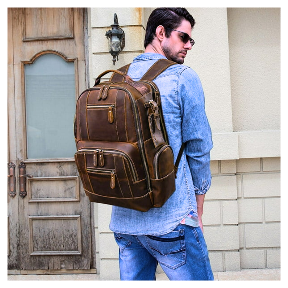 Mochilas de cuero hombre shop