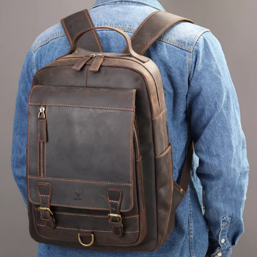 MOCHILA DE CUERO MALCOLM 2254 (Laptop 14