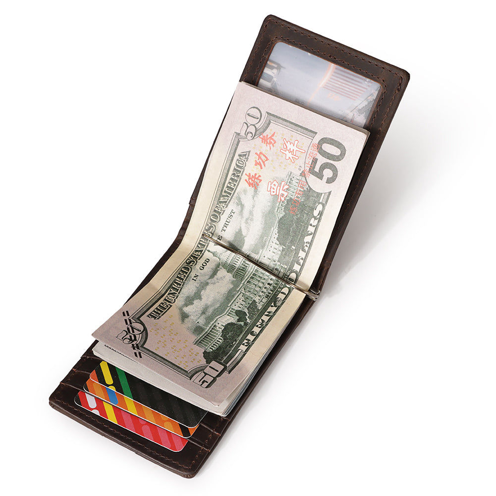 BILLETERA TARJETERO DE CUERO CON CLIP PARA BILLETES BP821S – Armuz