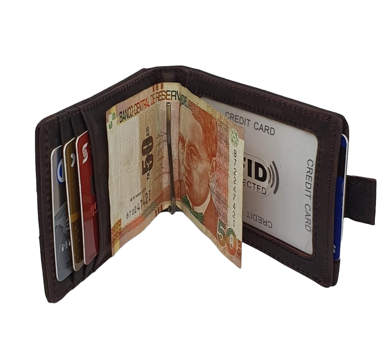 BILLETERA TARJETERO DE CUERO CON CLIP PARA BILLETES BP821S Armuz BILLETERA TARJETERO DE CUERO CON CLIP PARA BILLETES BP821S Armuz